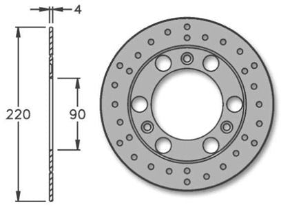 IgM brzdový disk Igm Dreby Senda z BJ. 1997 přední brzda 220x90x4mm