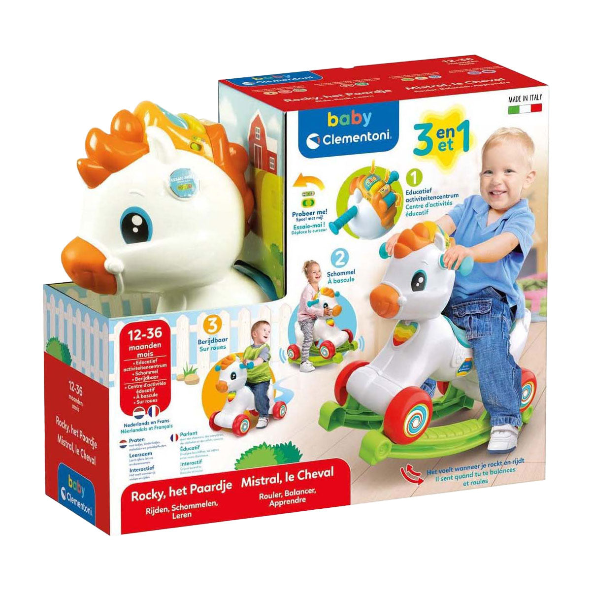 Clementoni Baby - Rocky the Rocking Horse 3in1
