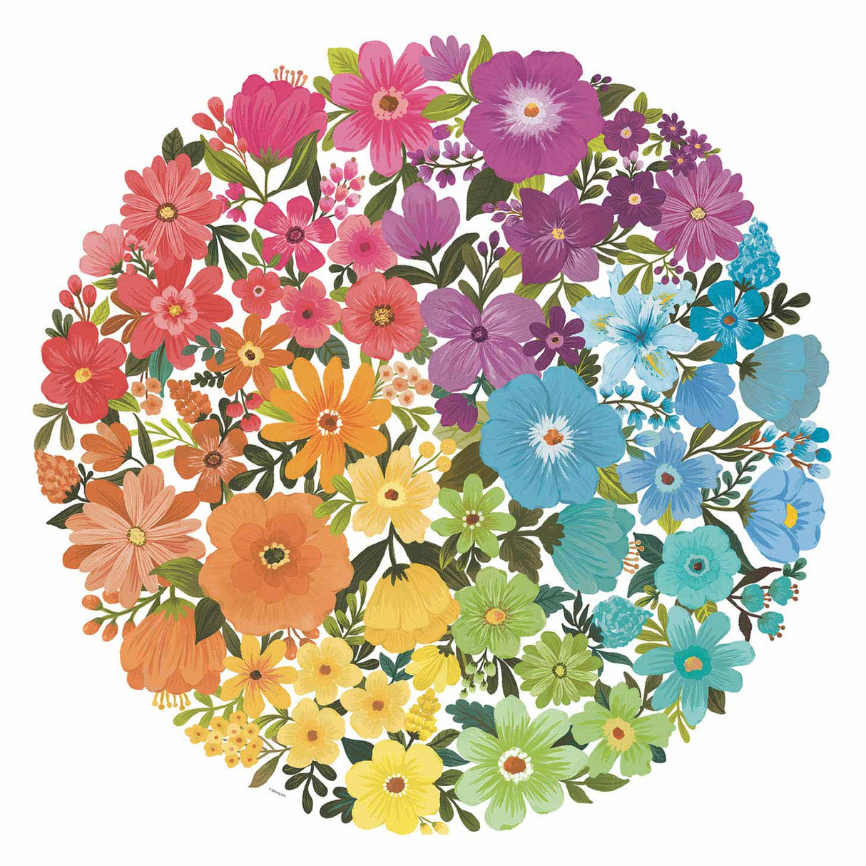 Ravensburger Circle vu Faarwen Puzzelen - Blummen, 500st.