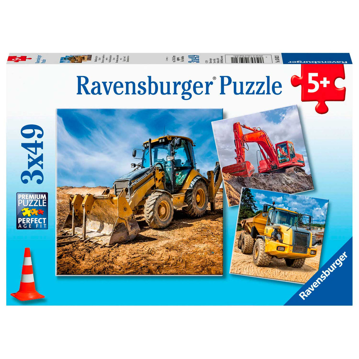 Ravensburger - Gradbeni stroji pri delovni uganki 3x49st.
