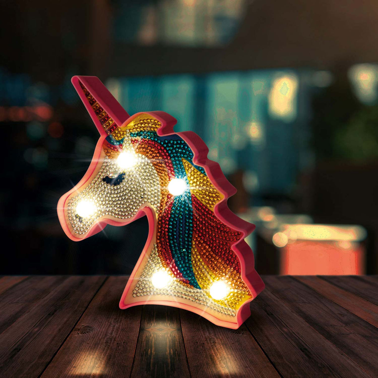 Diamantmaleri lampe enhjørning