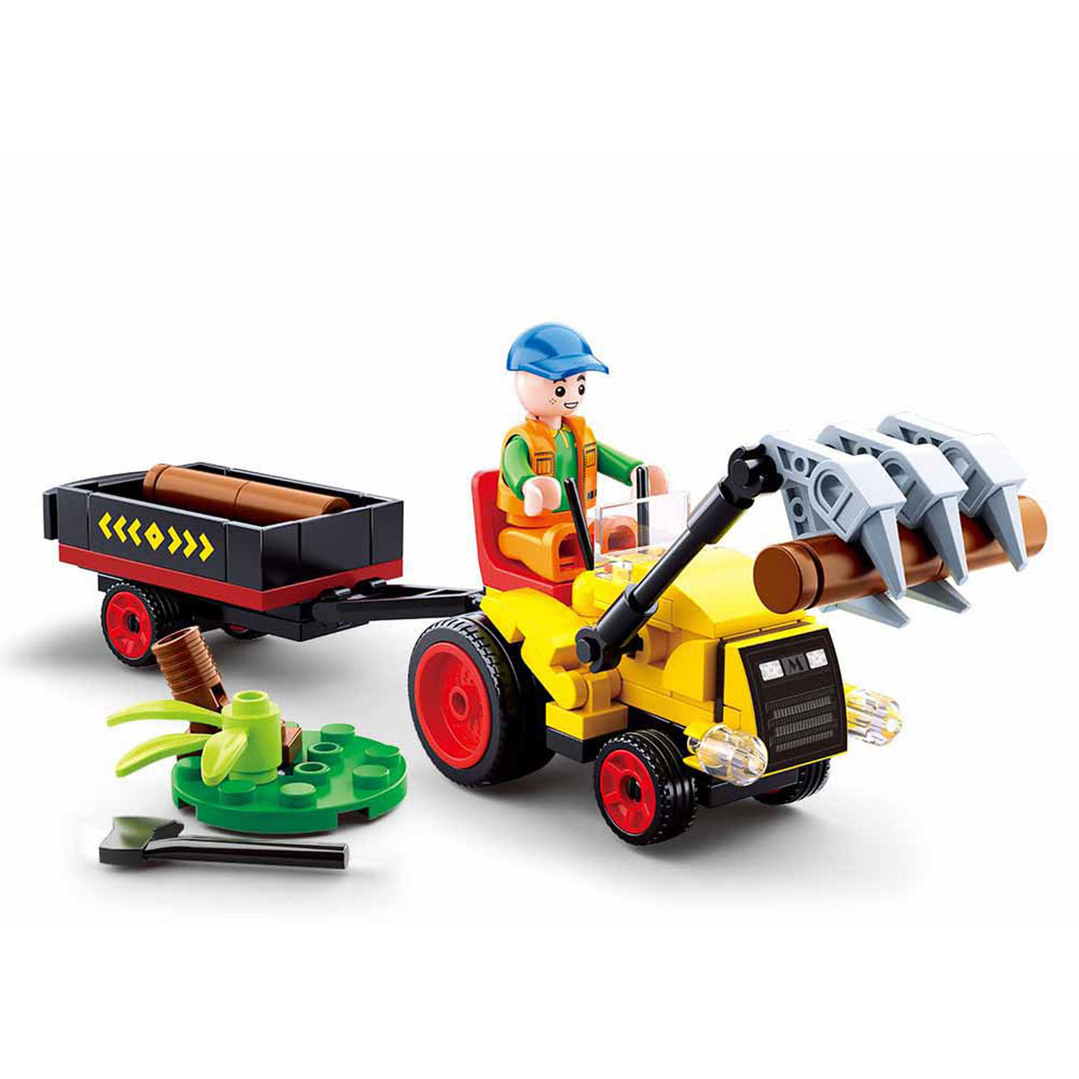 Sluban - Tractor with tree trunks