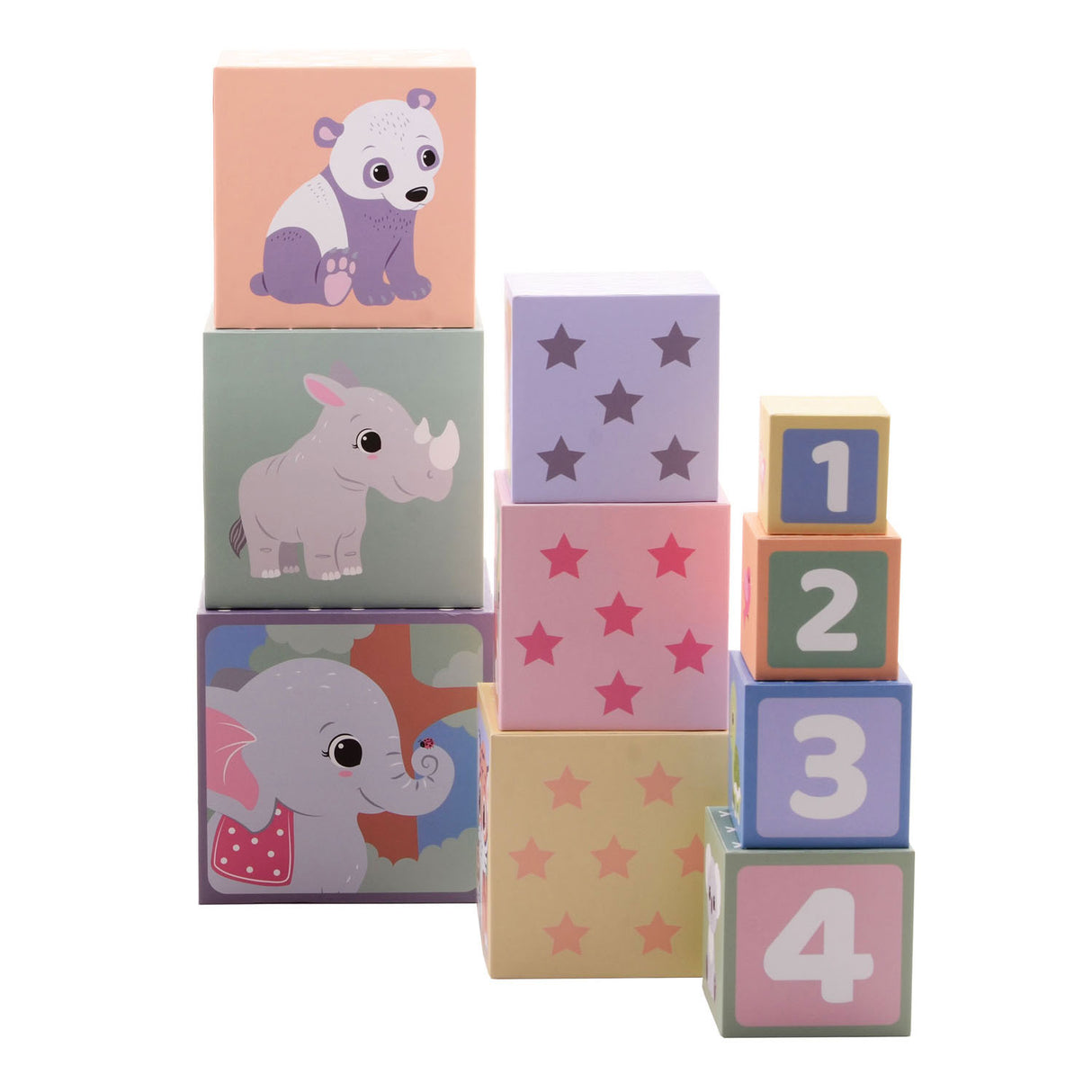 Joueco Stacking blocks wild animals, 10dlg.