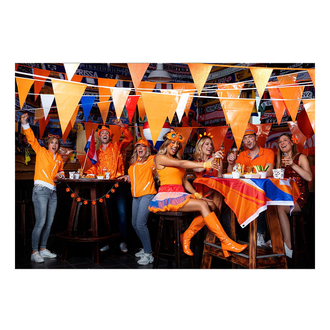 Flag line orange red white blue, 10mtr.