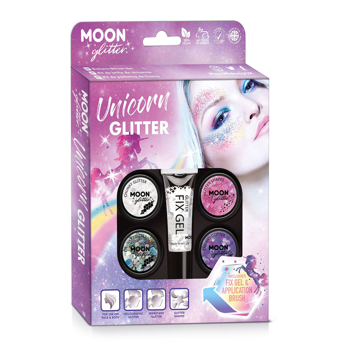 Haza Witbaard Schmink a Glitter Set Unicorn