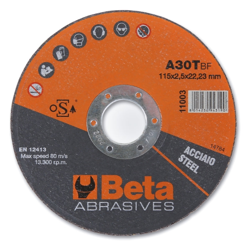 Strumenti di taglio beta Ø125 mm per acciaio con centro piatto (10 pezzi)