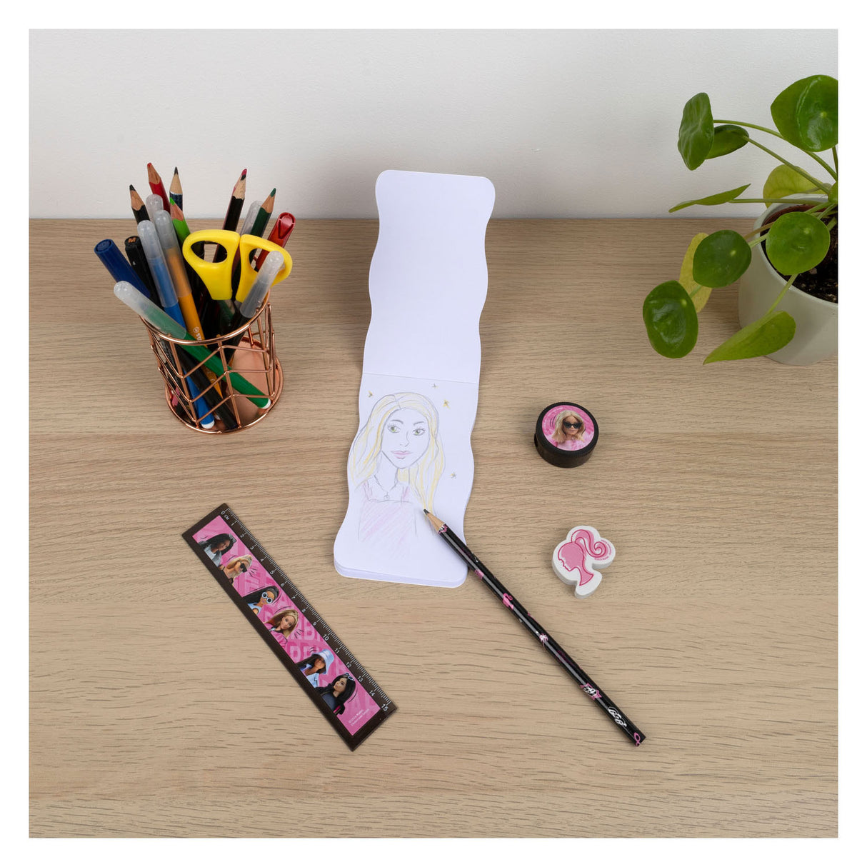 Podkritje pisanja set Barbie, 5dlg.