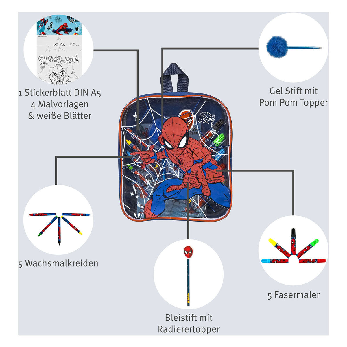 Undercover Color Set Spiderman in Backpack