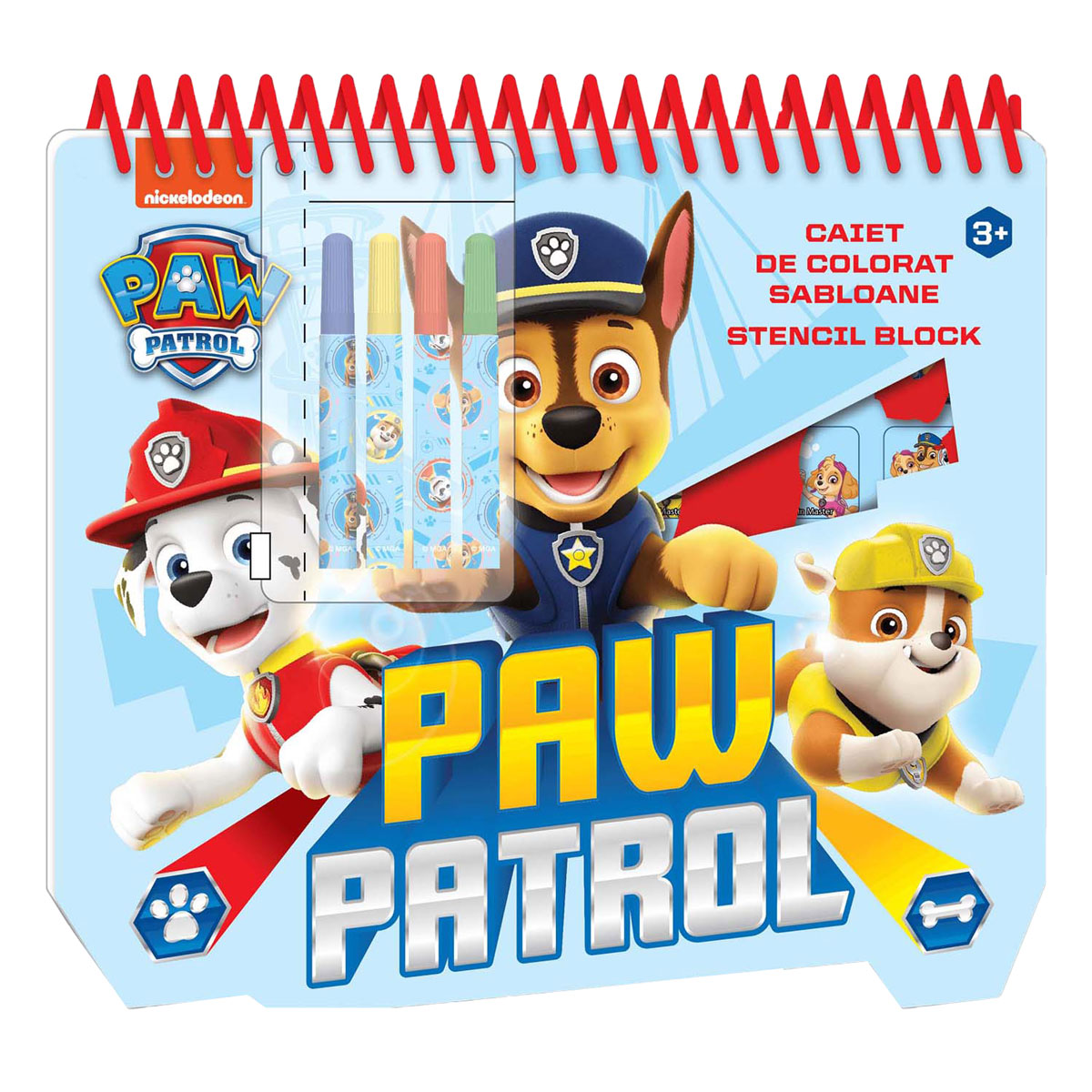 Paw patrol stencil tekenblok a4