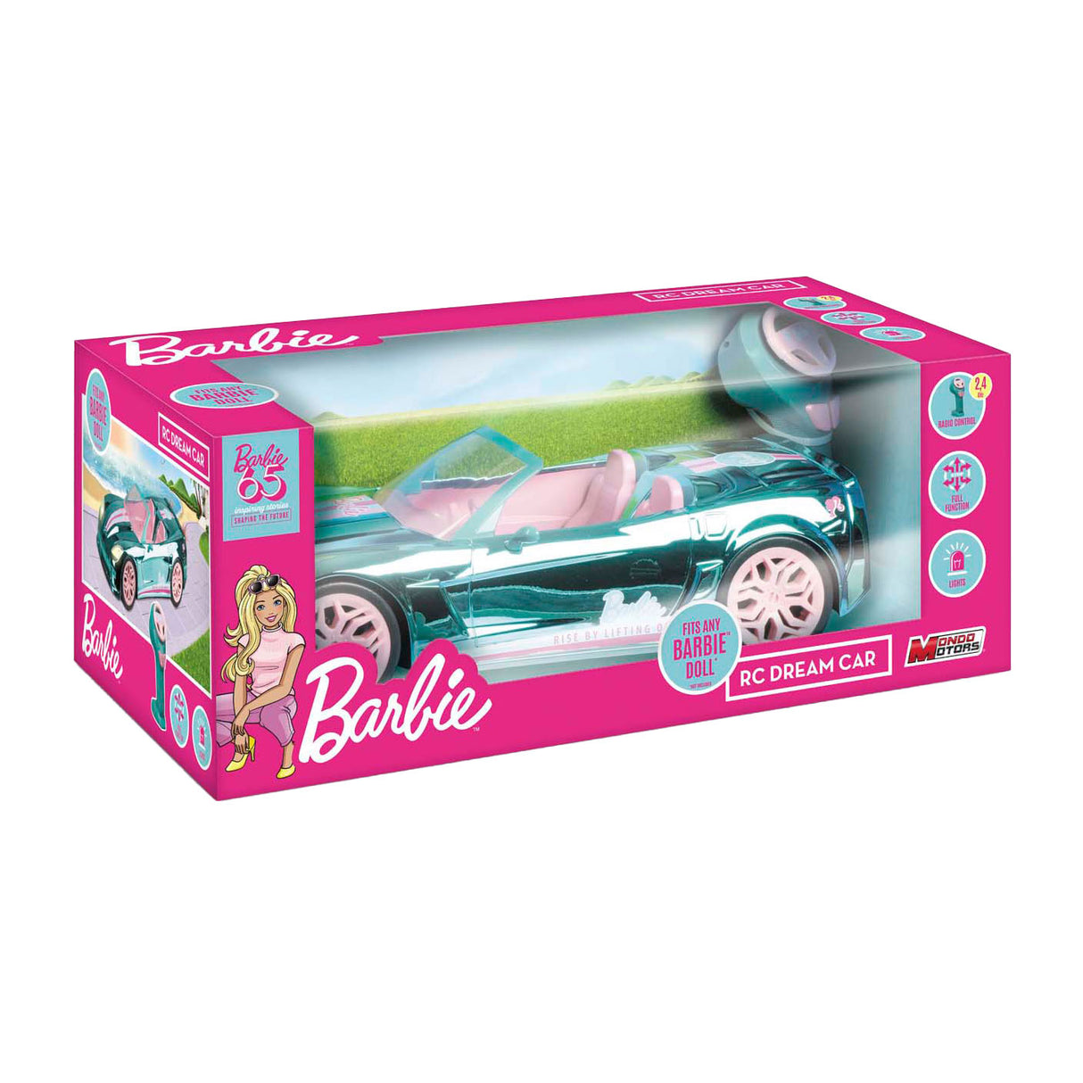 Mattel Mondo Motors RC Kontrollerbar bil forkromet blå 65 års Jubilee Edition