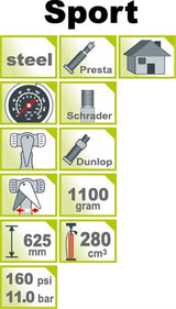Icetoolz 240A451 Vysokotlaké čerpadlo čerpadlo čerpadlo ocel s měřičem 160psi žluté