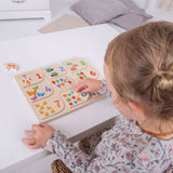 Bigjigs wooden learning puzzle numbers, 18dlg.