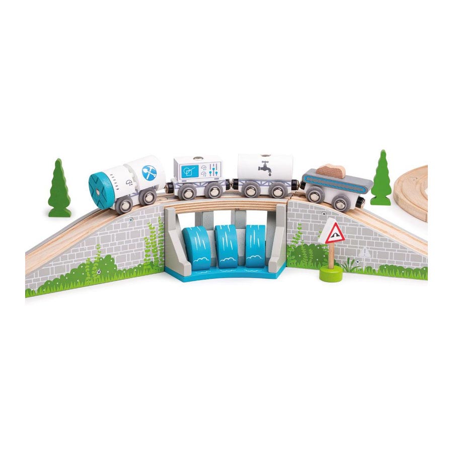 Bigjigs Wooden Rails - ponte con cascata
