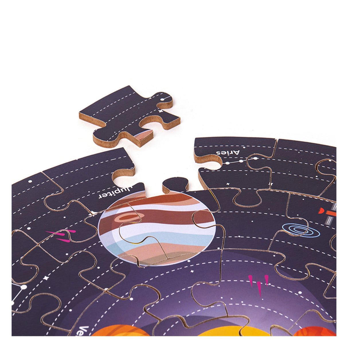 BIGJIGS Floor Puzzle Solar System Round, 39 cm