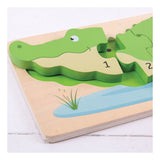 Bigjigs leseni tel puzzle crocodile, 10st.