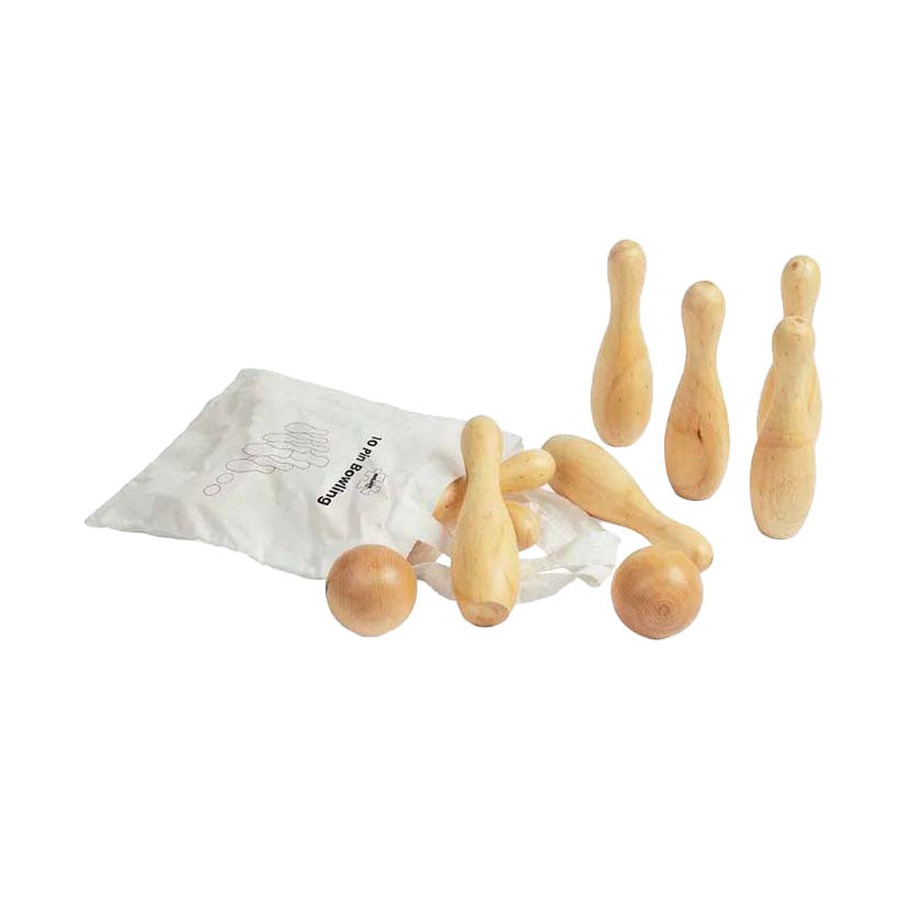 Bigjigs wooden bowling set, 12dlg.