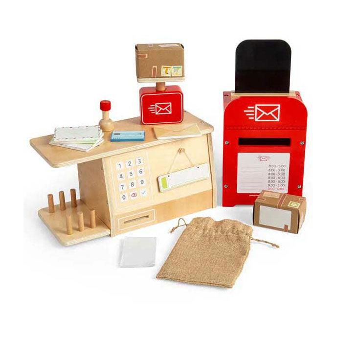 BigJigs Houten Post Office Speelset, 19dlg.