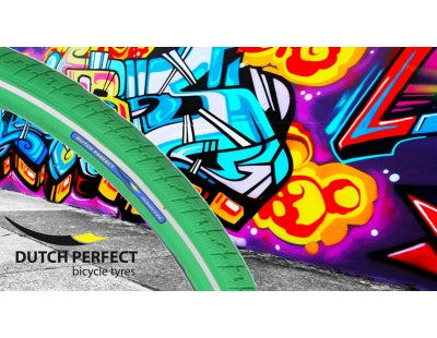 Tire parfaite néerlandaise 28 x 2,00 50-622 Pas de puncure - vert avec réflexion