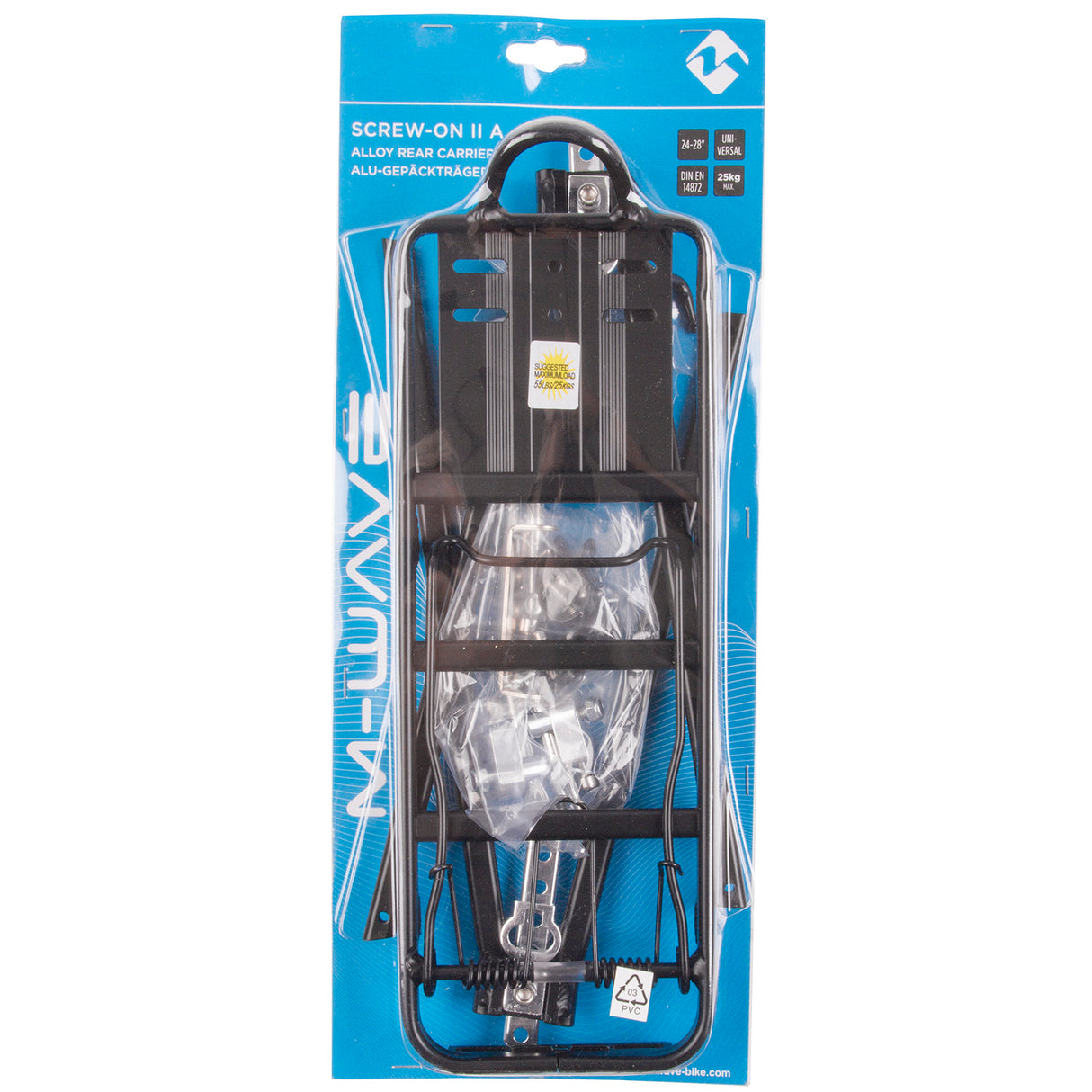 M-Wave Ragge Rack Universal, črni aluminij 26 28 palcev (obešalni paket)