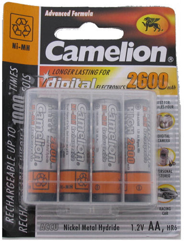 Camelion Battery laddningsbara AA LR06 NIMH 1.5V - 2600 mAh (4 bitar)