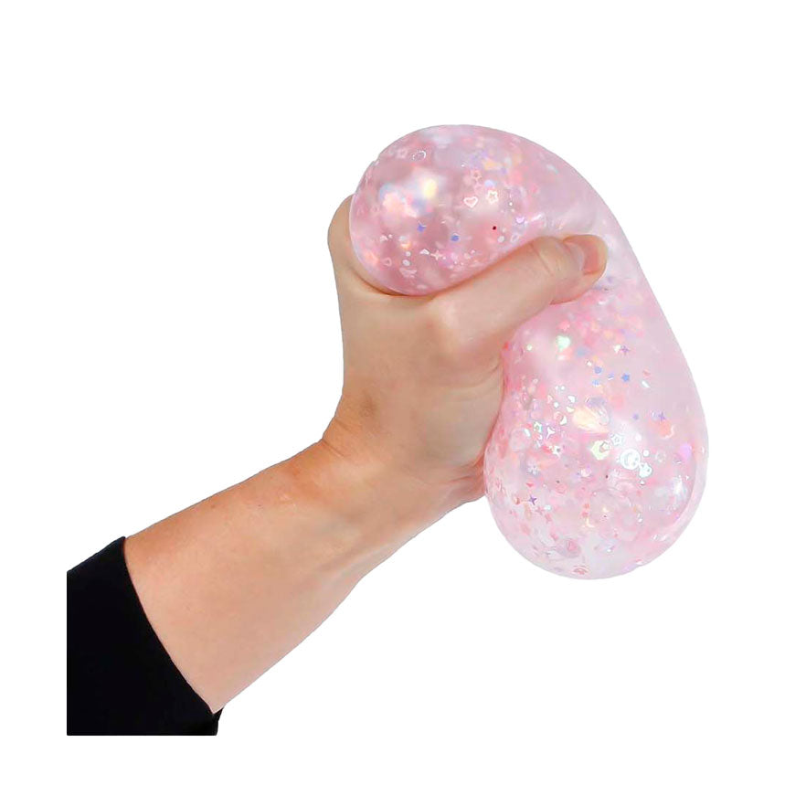 Glamour Mega Squeeze Squeeze Ball Flower and Glitter, 9 cm
