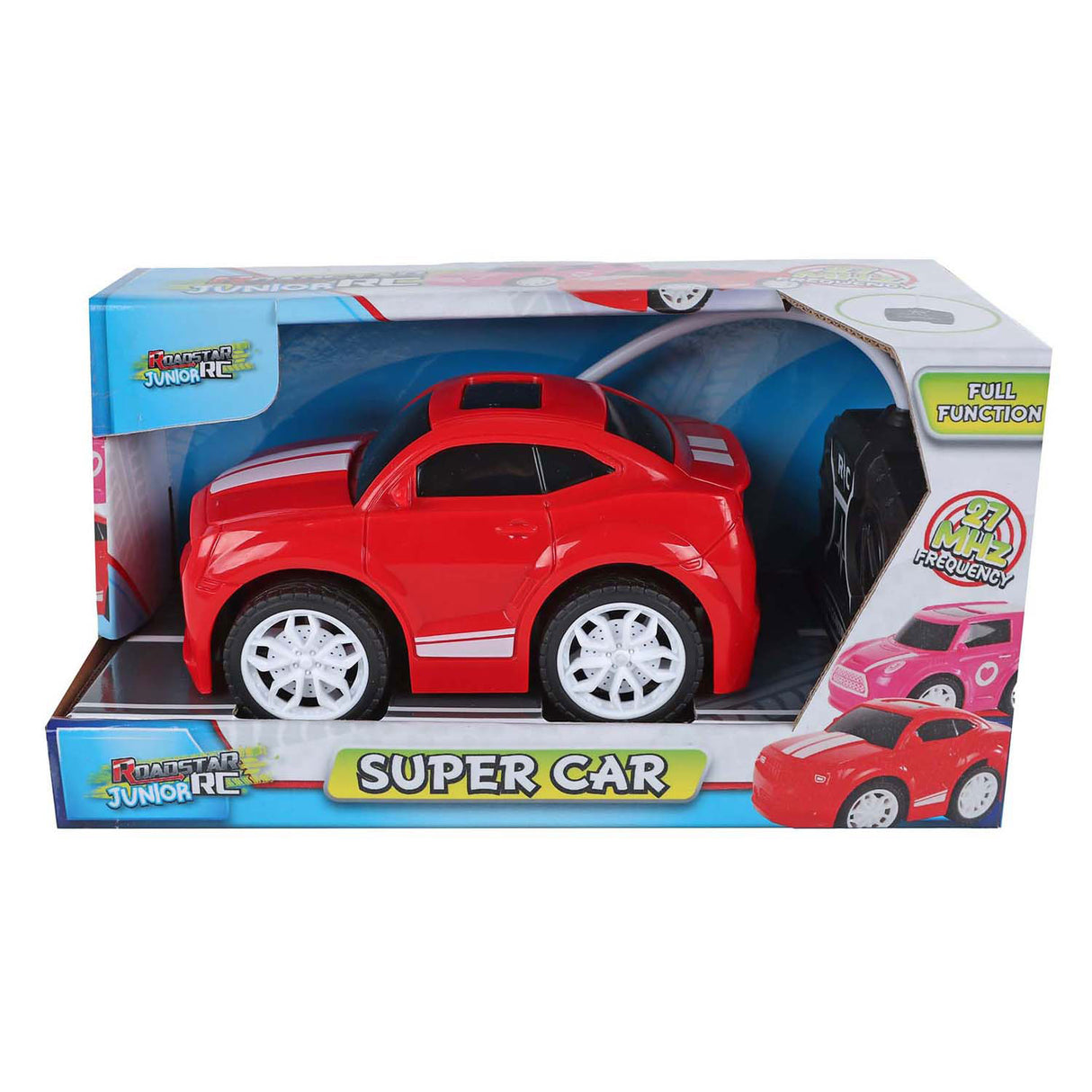 Rc bestuurbare auto roadstar rood 27mhz, 13,5cm