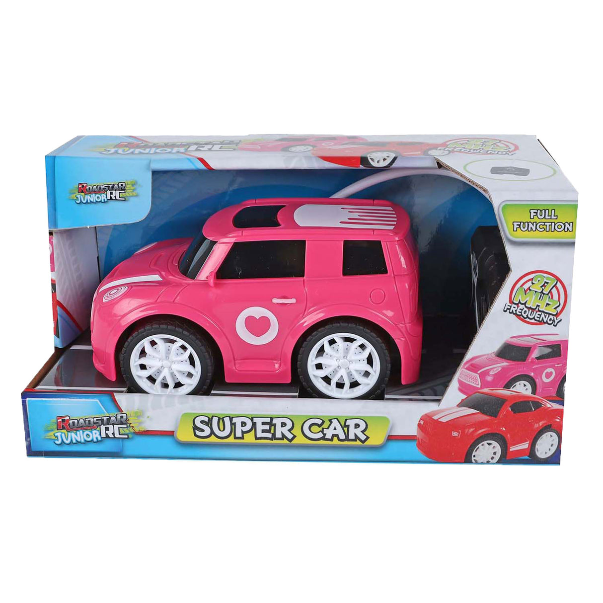 Rc bestuurbare auto roadstar roze 27mhz, 13,5cm