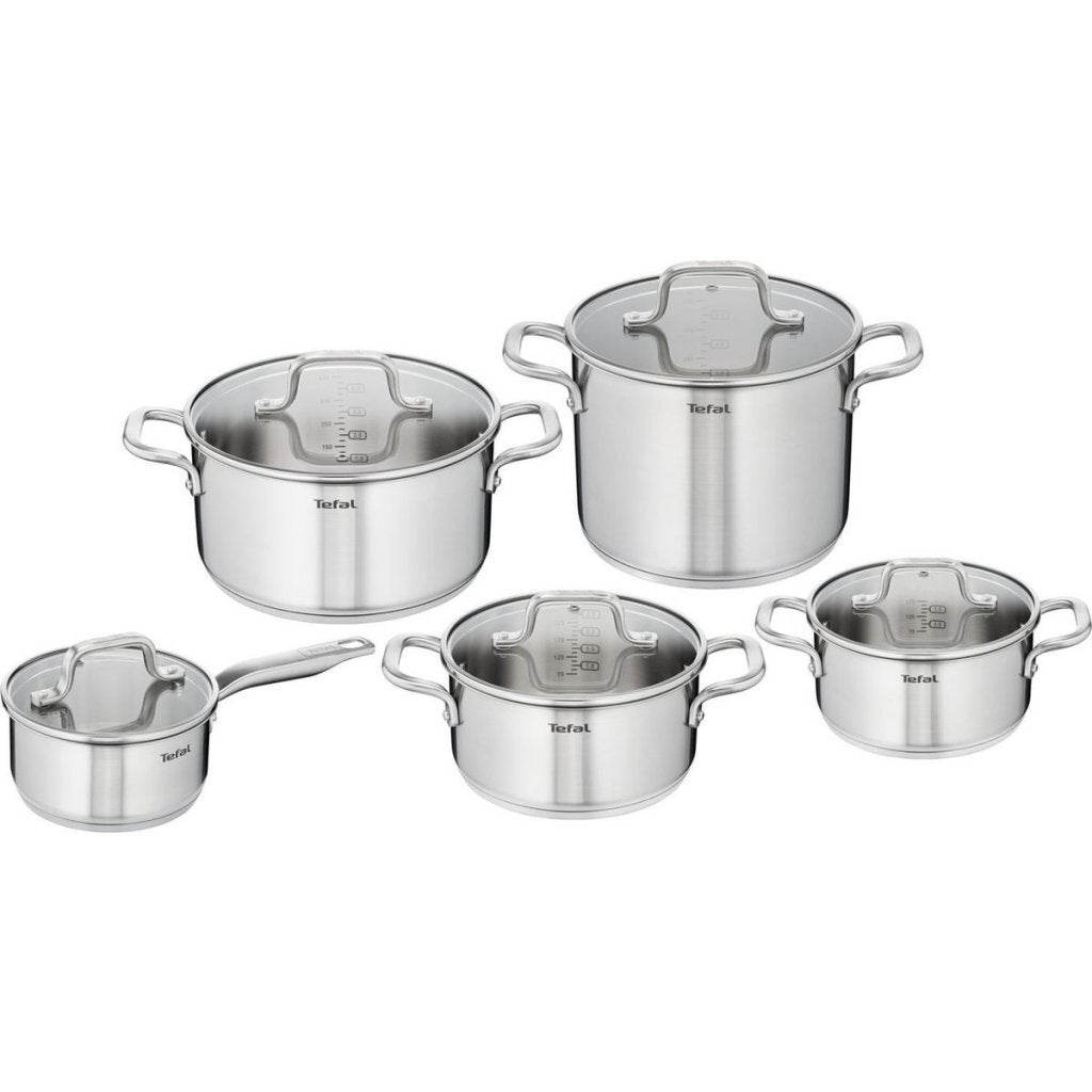Tefal køkkengrej tefal virtuos pannet sæt 10-delt rustfrit stål