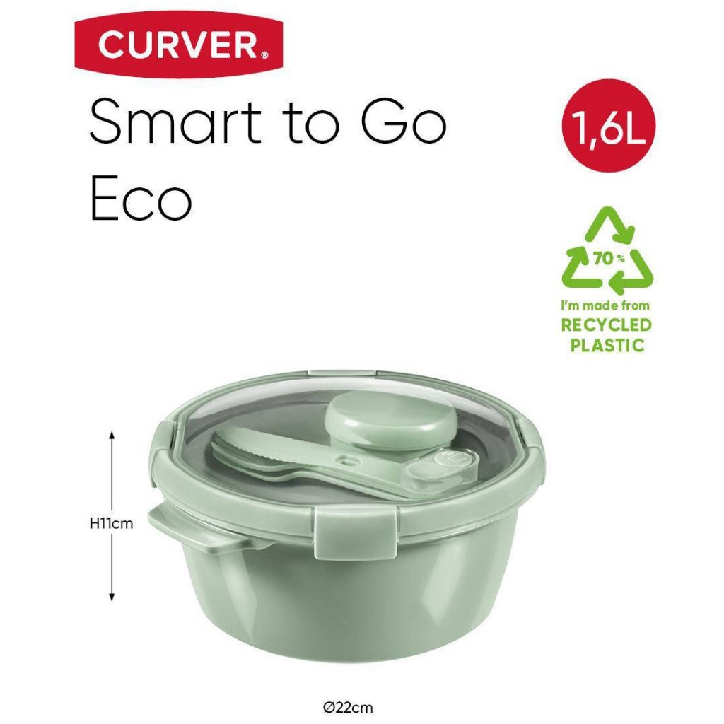 Curver smart to go eco lunchset 1,6l + bestekset + sauscup