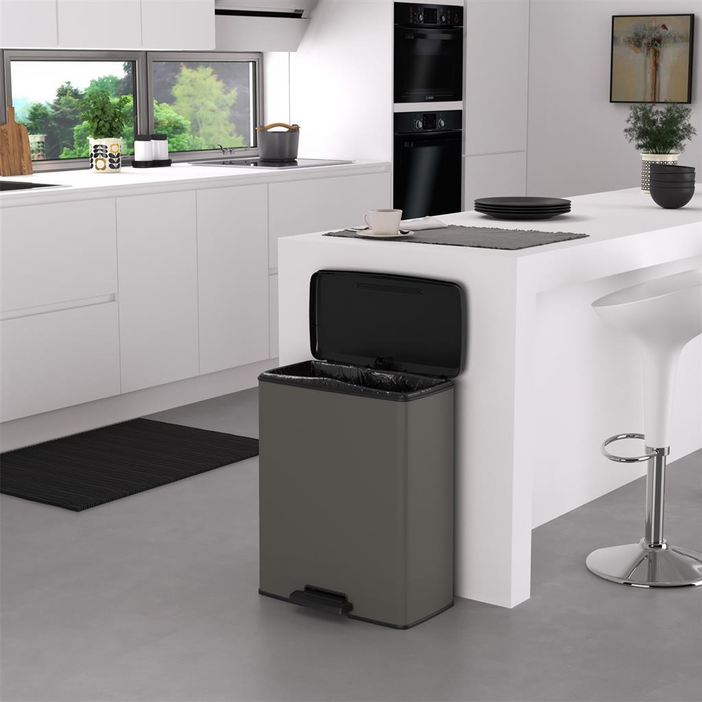Curver pedaalemmer decobin 65l rechthoek cool grey
