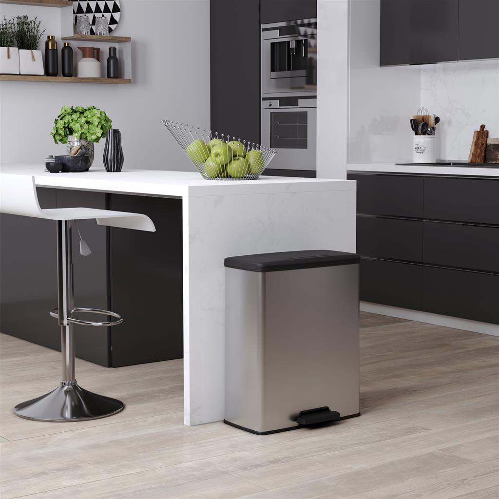 Curver Pedal bin Decobin 65L Rectangle Silver Metallic