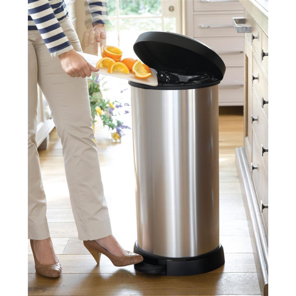Curver Pedal Bin Decobin Ovaal 40L srebro