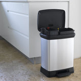 Duo per bidone del pedale curver 10+18 l color argento