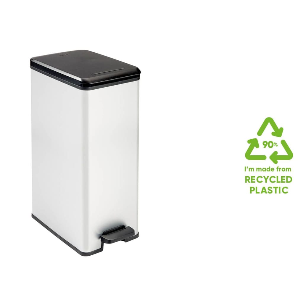 Currver Pedal Bin Dekon schmuel 40 l Sëlwer faarweg