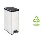 Currver Pedal Bin Dekon schmuel 40 l Sëlwer faarweg