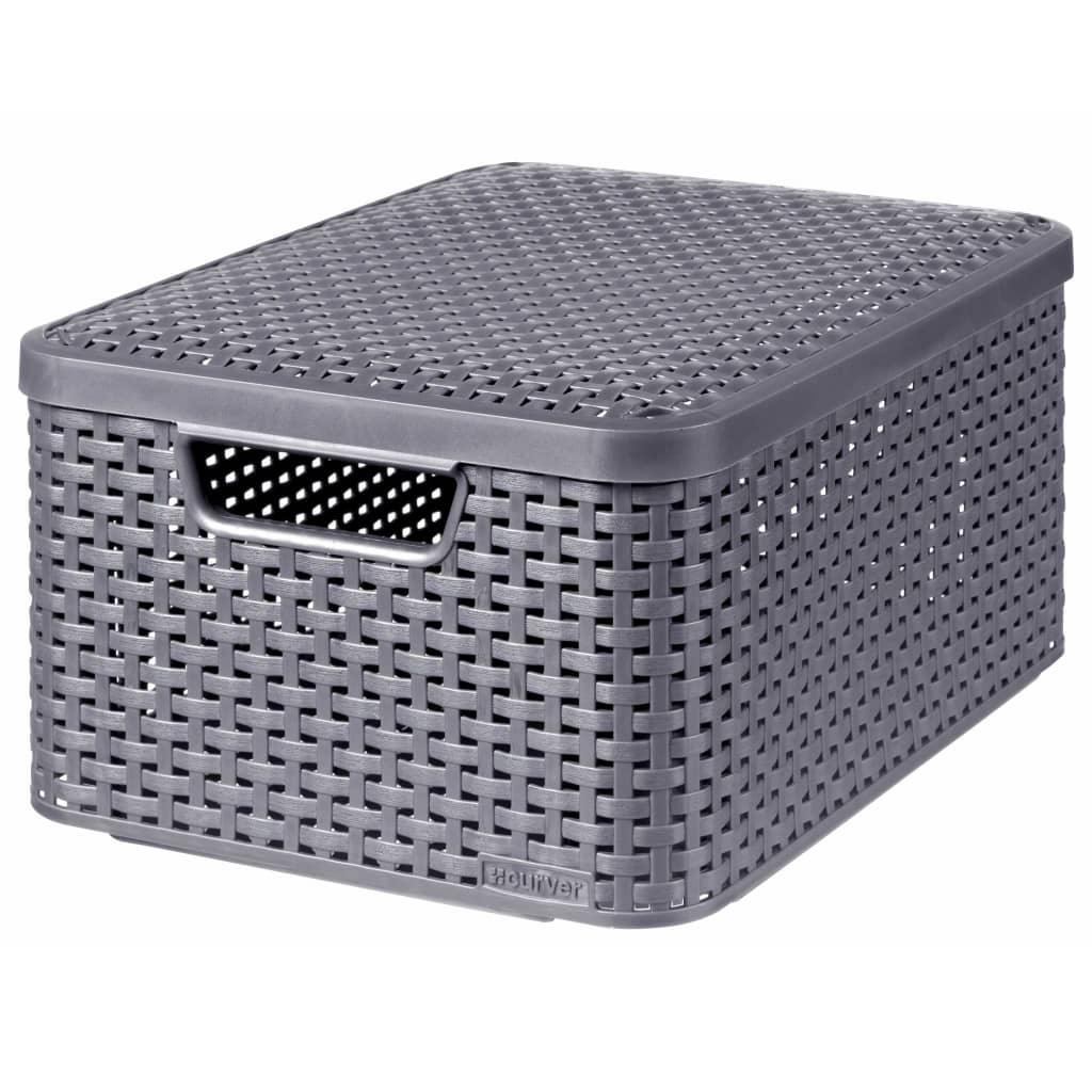 Curver Storage Boxen mit 3 -PC -Größe m Anthrazit mit Deckelstil