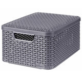 Curver Storage Boxen mit 3 -PC -Größe m Anthrazit mit Deckelstil