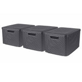 Curver Storage Boxen mit Deckel 3 St Style L Anthrazit