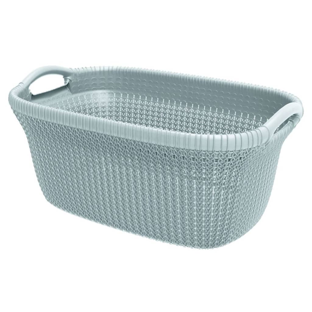 Hurver Waschkorb gestrickt 40 l hellblau