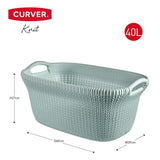 Hurver Waschkorb gestrickt 40 l hellblau