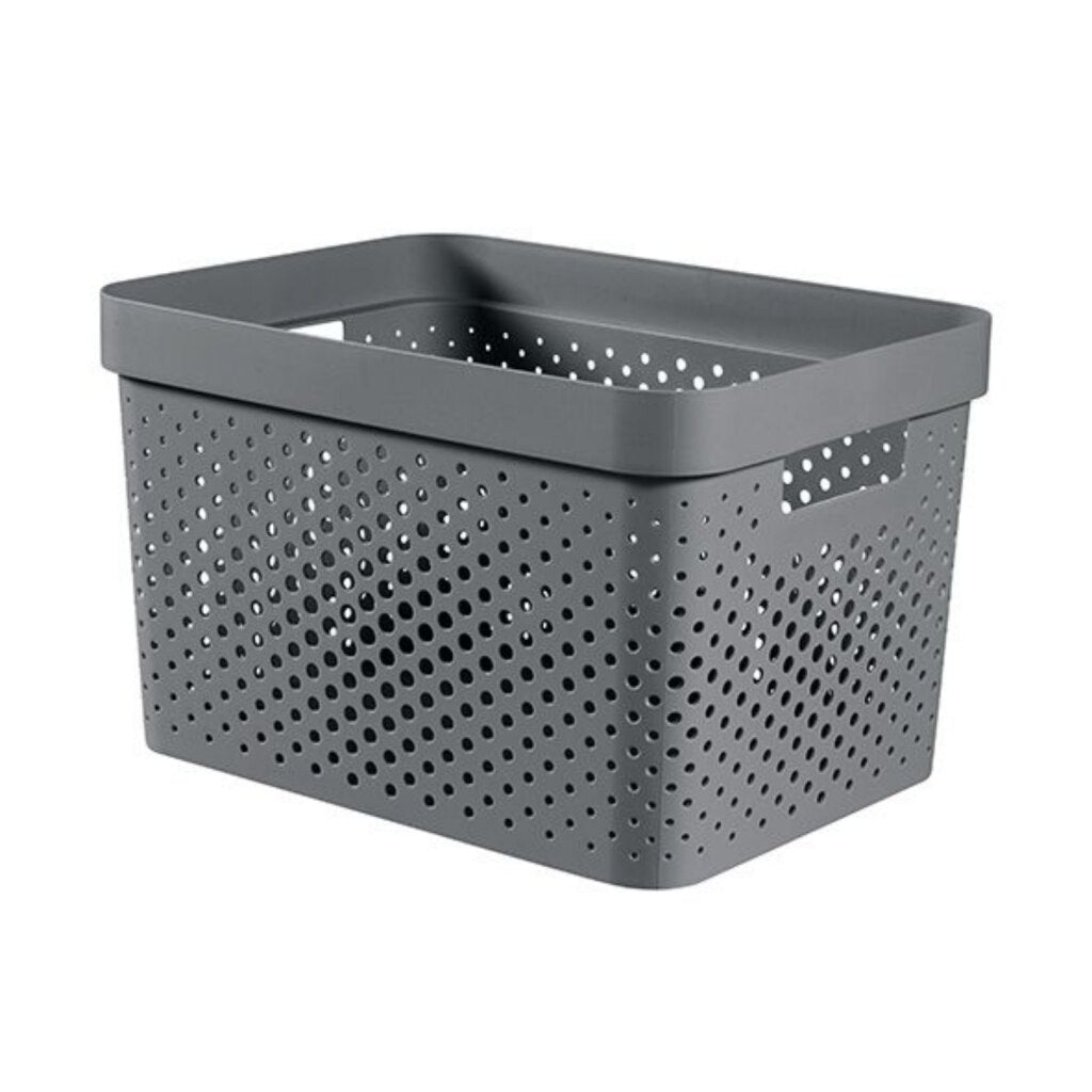 Curver infinity dots opbergbox 17l antraciet
