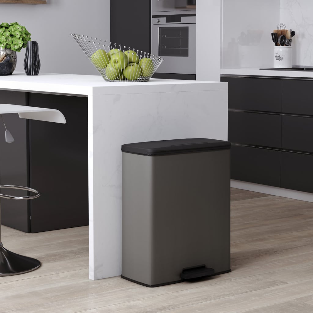 Currver Pedal Bin Dekleed Duo 26 + 26 l killt Grey