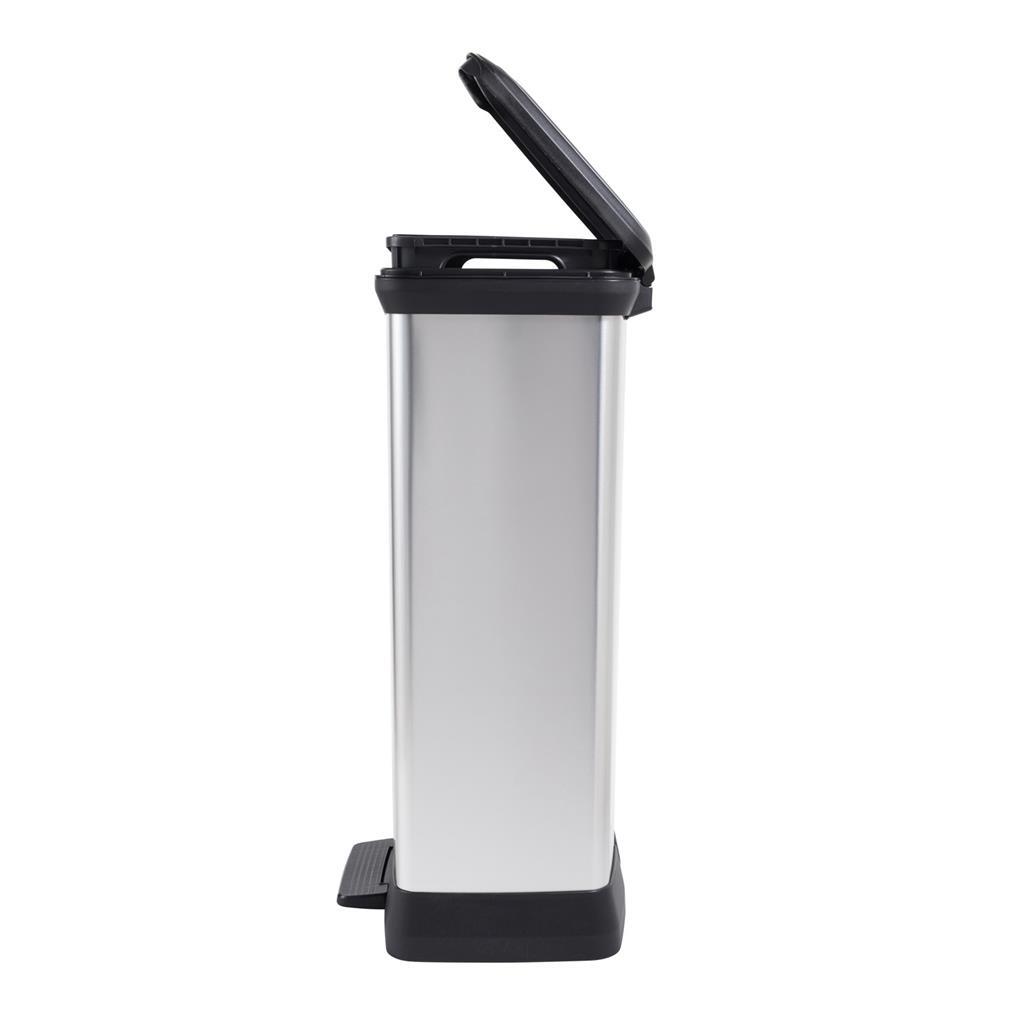 Curver pedaalemmer decobin duo 23l 23l zilver metallic
