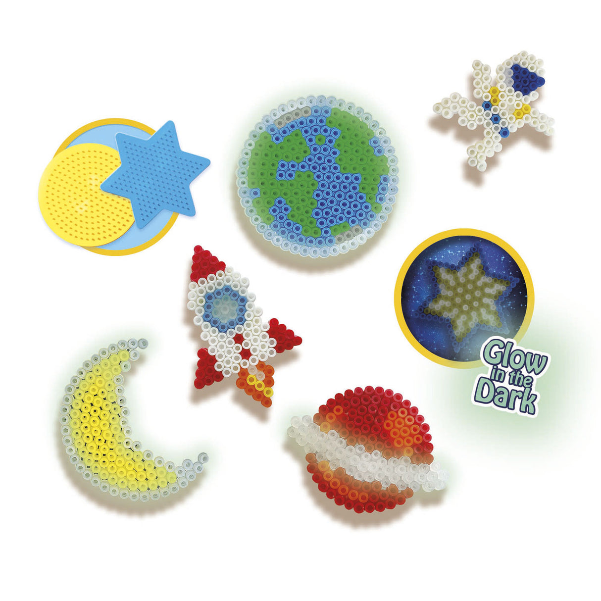 SES Creative Beedz String Beads - Glow In The Dark Space