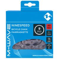 M-Wave Necklace 9-Speed, 1 2x11 128 116L Silver Anti-Rust (Hanging Package)