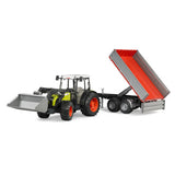 Bruder Claas Nectis 267 F with front loader and tipping truck with