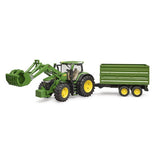 Bruder John Deere 7R 350 with front loader and transportaanha