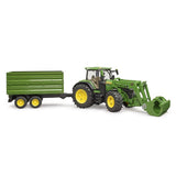 Bruder John Deere 7R 350 with front loader and transportaanha