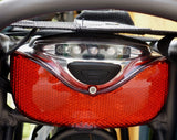 Wewnętrzne tylne światło Gazelle - czerwone, przezroczyste, LED, 115x65 mm, bateria rowerowa, odpowiednia do wewnętrznych e -bike