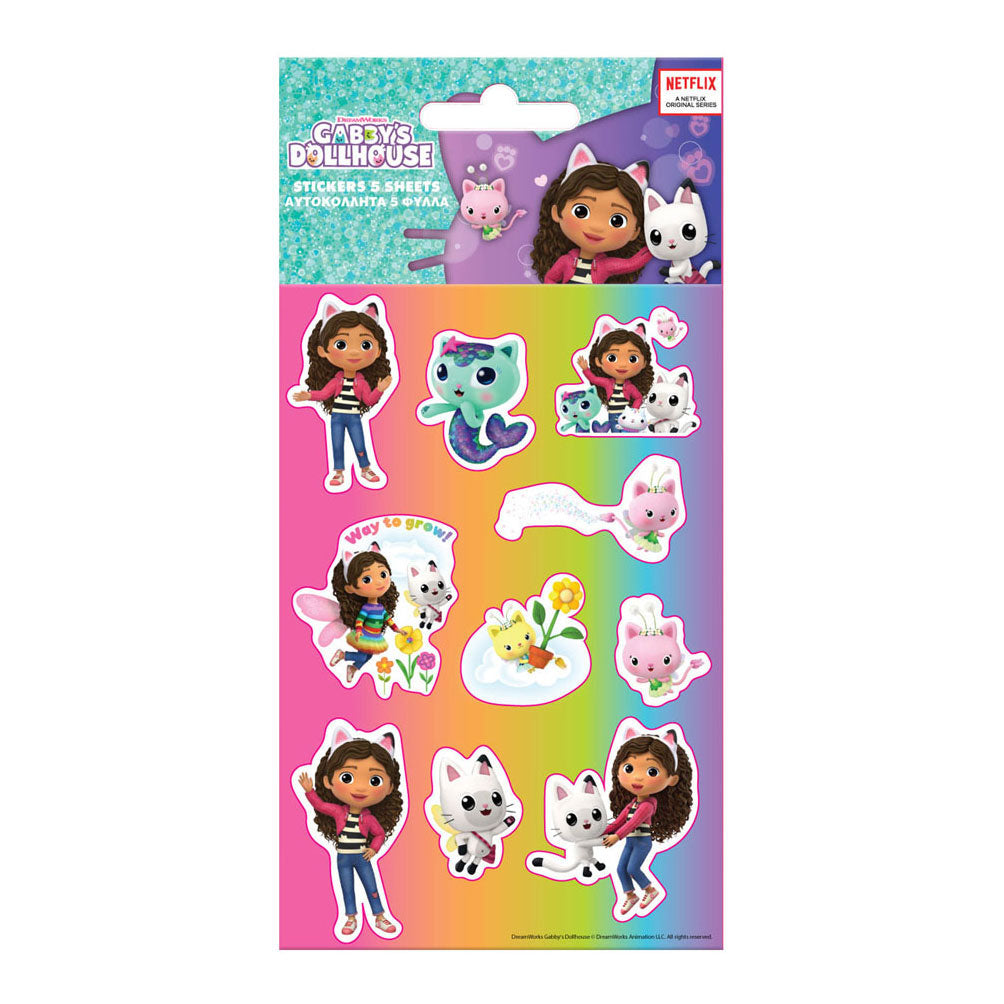Stickers Gabby's dollhouse, 5 sheets